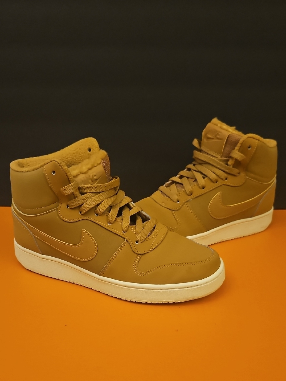 The Nike Court Vision Mid Winter Brown Leather High Top Size 7.5 w